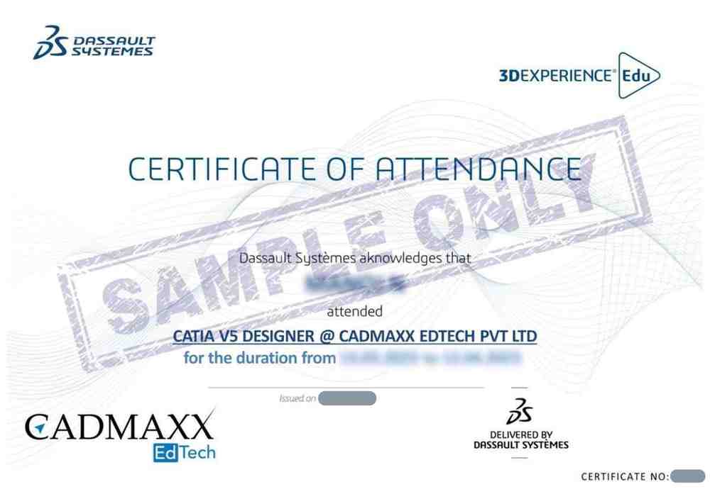 Catia v5 Course Certificate