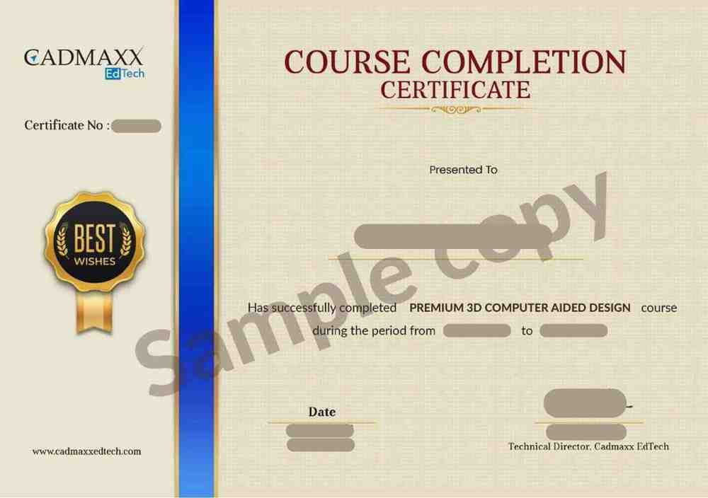 SolidWorks Course Certificate