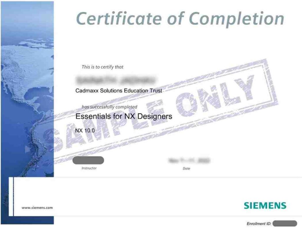 Siemens NX Course Certificate